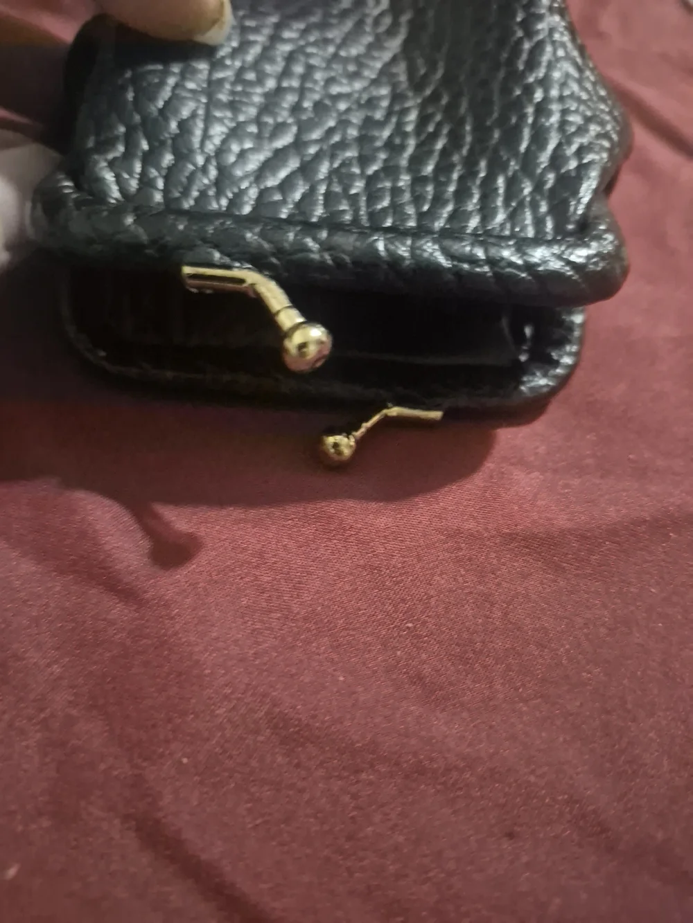 VintageBlack Pebbled Leather Coin Purse - Women Accessories